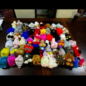 Puffkins lot of 62 6" plush animals with tags